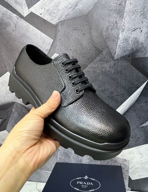 Prada Logo Embellished Lace-Up Derby Shoes