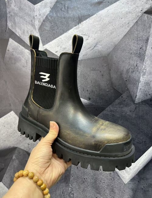 Balenciaga Combat Strike Boots With Embroidered Logo