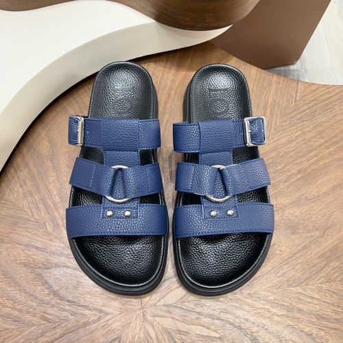 Loewe Rivet Double Strap Platform Slides