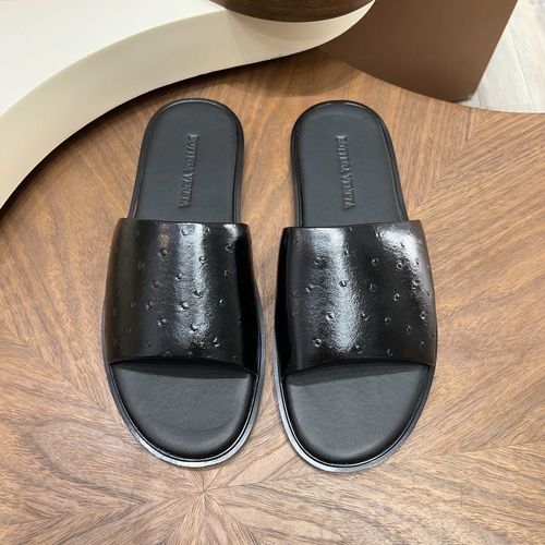 Bottega Veneta BV Ostrich Pattern Cowhide Slide Slippers Non-slip Sole