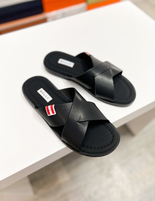 Bally Cowhide Webbing Slides Super Comfort