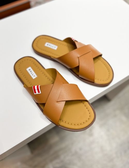 Bally Cowhide Webbing Slides Super Comfort