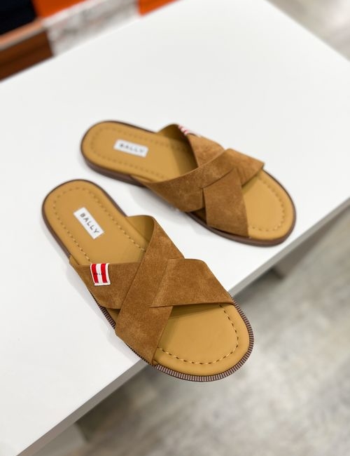 Bally Cowhide Webbing Slides Super Comfort