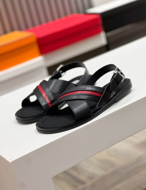Bally Cowhide Webbing Slides Super Comfort