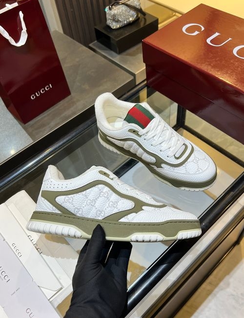 Gucci Vintage Distressed Cowhide Sneakers