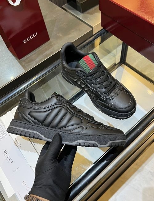 Gucci Vintage Distressed Cowhide Sneakers