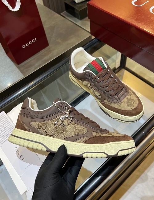 Gucci Vintage Distressed Cowhide Sneakers