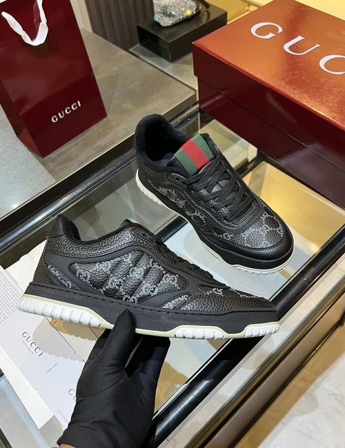 Gucci Vintage Distressed Cowhide Sneakers