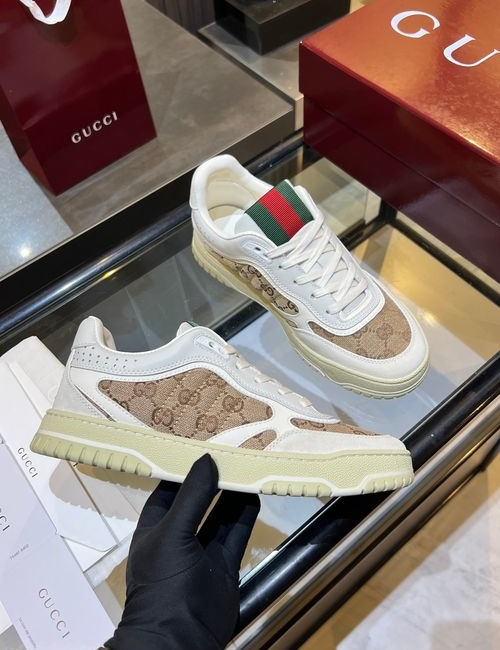 Gucci Vintage Distressed Cowhide Sneakers