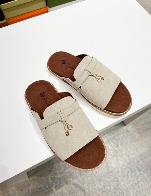 Loro Piana LP Summer Walk Cross Strap Mule Slippers