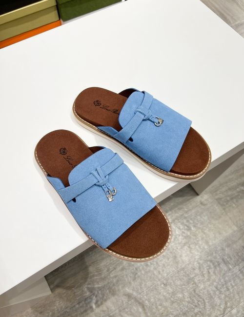 Loro Piana LP Summer Walk Cross Strap Mule Slippers