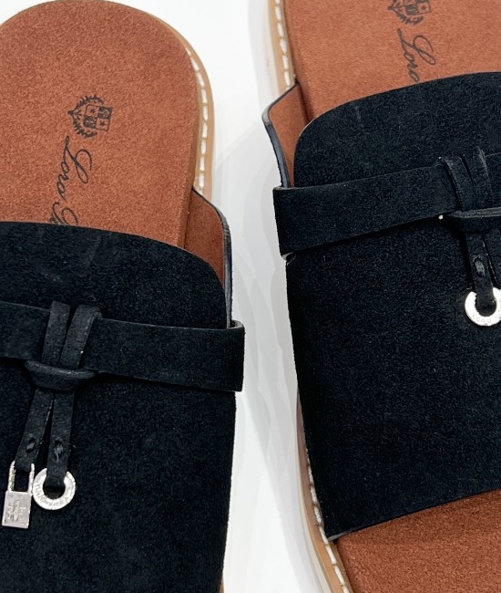 Loro Piana LP Summer Walk Cross Strap Mule Slippers