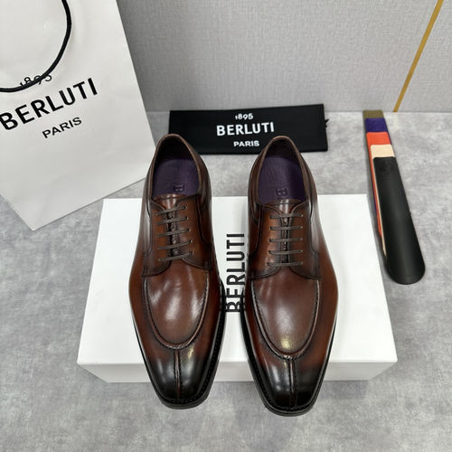 Berluti Stitched Patina Dress Shoes