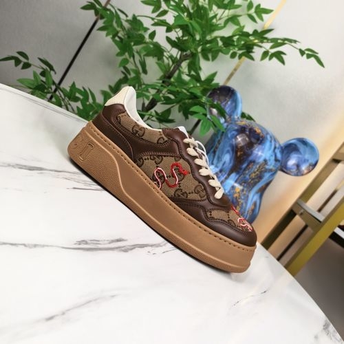 Gucci Chunky Platform Casual Leather Shoes
