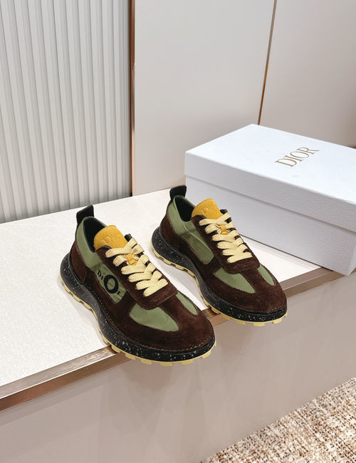 Christian Dior CD Squash Suede Leather Casual Sneakers