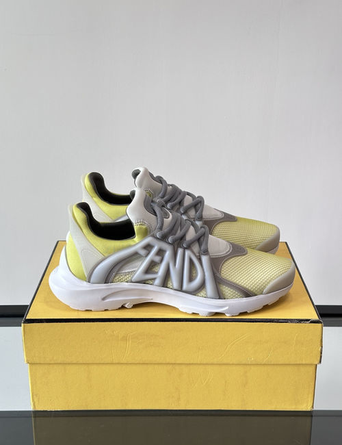 Fendi Tag Mesh Running Shoes With Rubber Sole