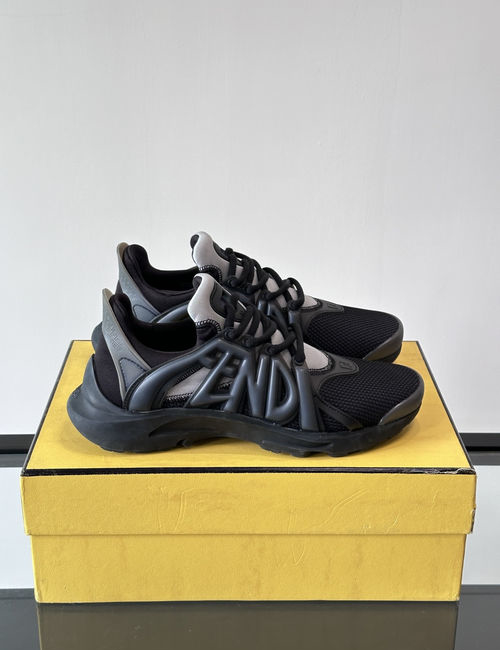Fendi Tag Mesh Running Shoes With Rubber Sole