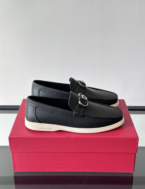 Ferragamo Driving Loafers Imported Calfskin Non-slip Sole
