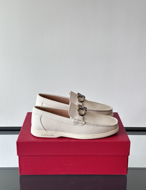 Ferragamo Driving Loafers Imported Calfskin Non-slip Sole