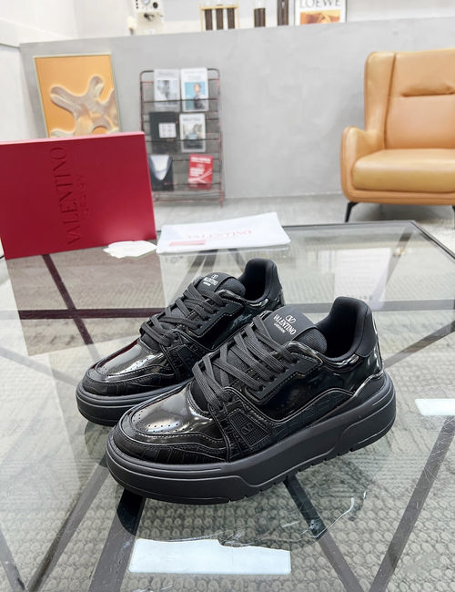 Valentino Premium Stitched Leather Casual Sneakers