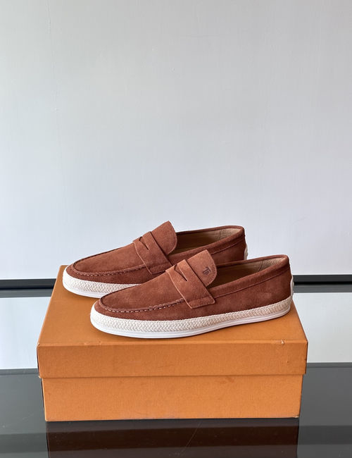 Tods Leather Loafers With Stripe Detail