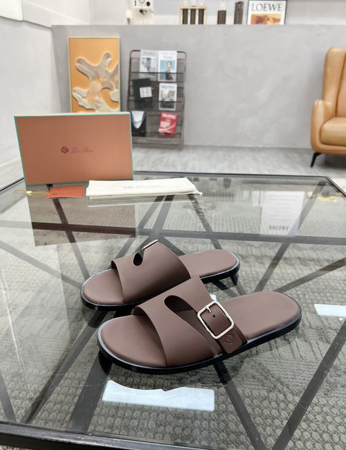 Loro Piana LP Cowhide Stitched Casual Slippers