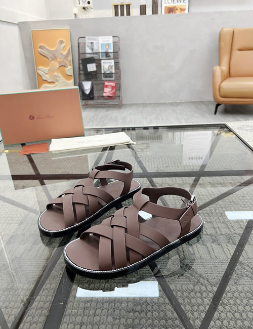 Loro Piana LP Cowhide Stitched Casual Slippers