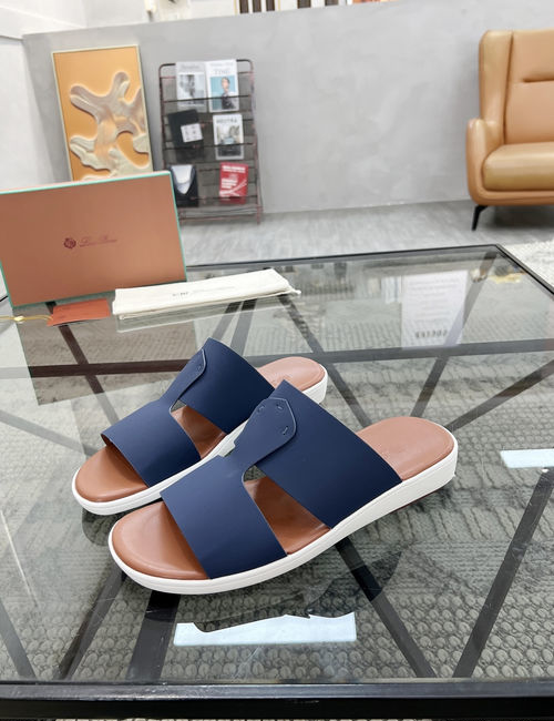 Loro Piana LP Cowhide Stitched Casual Slippers