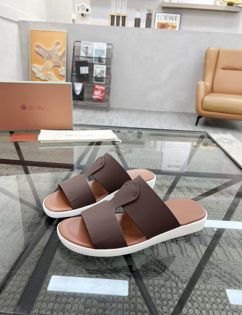 Loro Piana LP Cowhide Stitched Casual Slippers