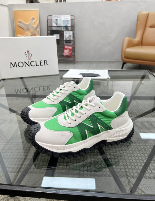 Moncler Premium Leather Canvas Casual Sneakers
