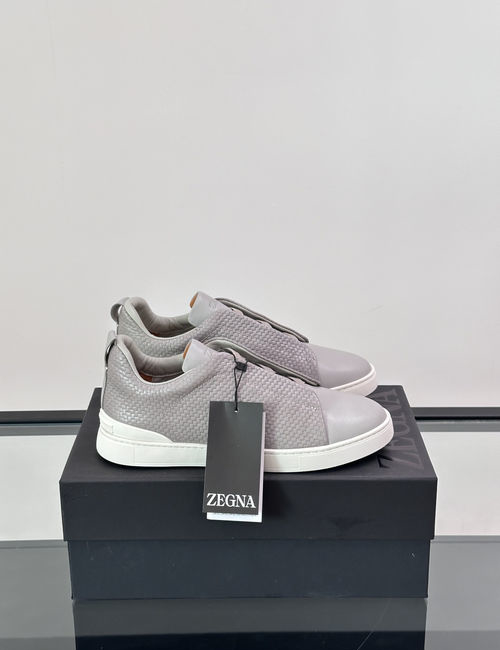 Zegna Low-top Leather Sneakers Non-slip Rubber Sole