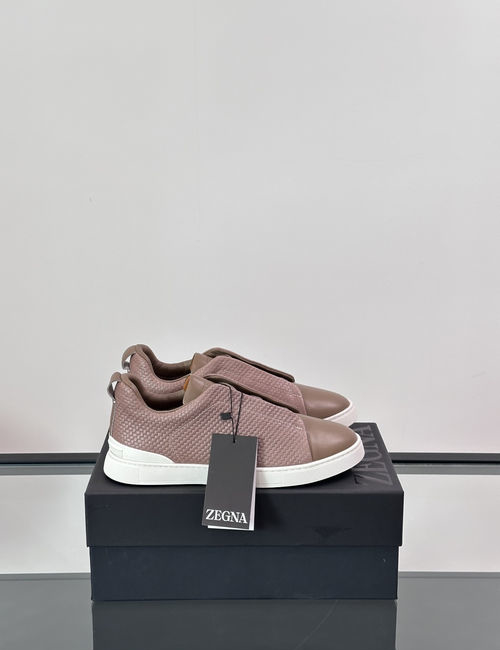 Zegna Low-top Leather Sneakers Non-slip Rubber Sole