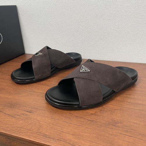 Prada Suede Cross Sandals