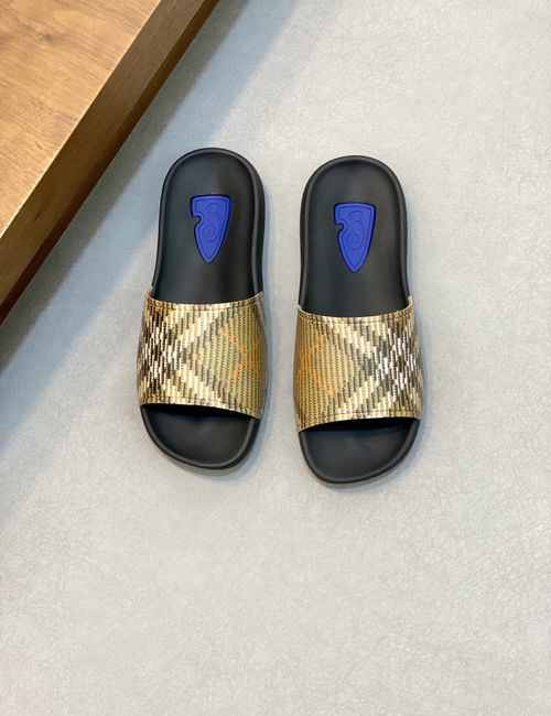 Burberry Plaid Slides With Original Sole