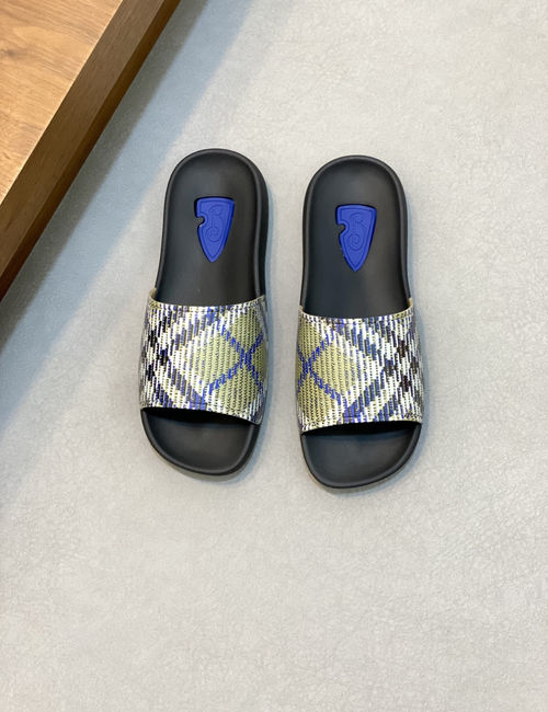 Burberry Plaid Slides With Original Sole