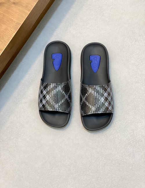 Burberry Plaid Slides With Original Sole