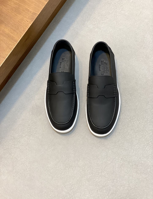 Hermes Stitched Leather Loafers With EVA Outsole