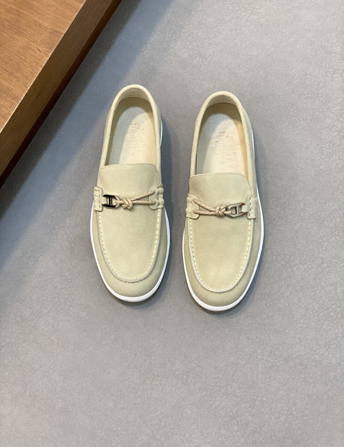 Hermes Stitched Leather Loafers With EVA Outsole