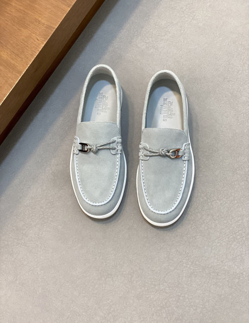 Hermes Stitched Leather Loafers With EVA Outsole