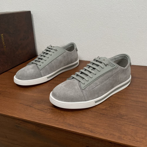Stefano Ricci Suede Leather Casual Sneakers Grey
