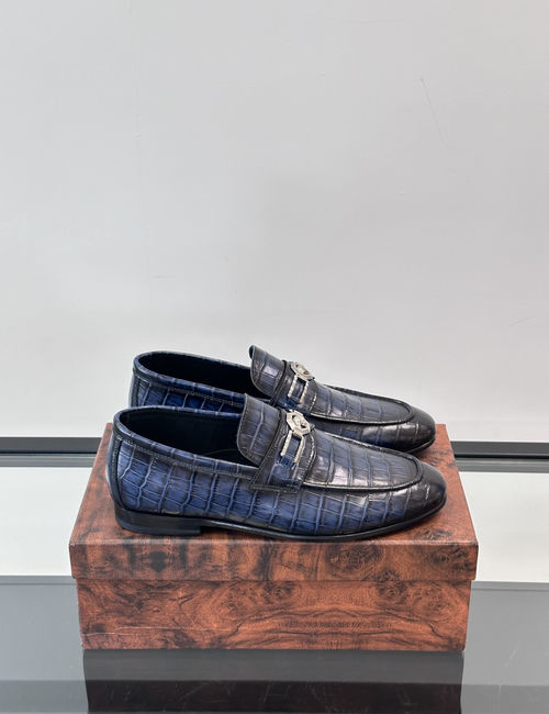 Stefano Ricci Premium Crocodile Pattern Casual Leather Shoes