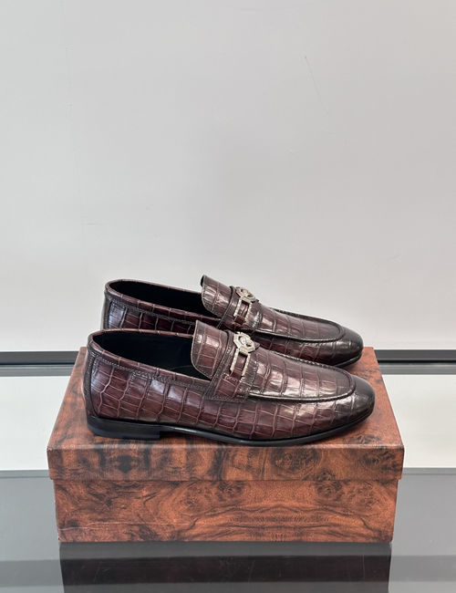 Stefano Ricci Premium Crocodile Pattern Casual Leather Shoes