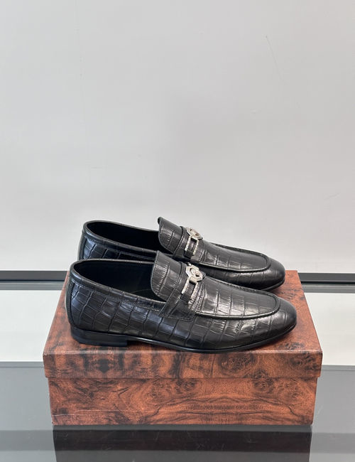 Stefano Ricci Premium Crocodile Pattern Casual Leather Shoes