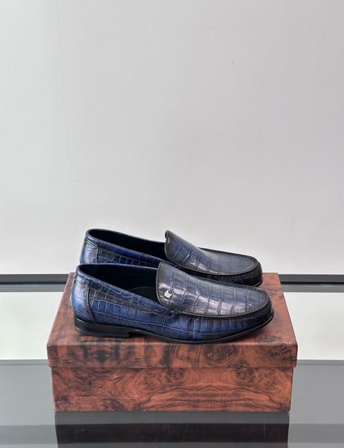Stefano Ricci Premium Crocodile Pattern Casual Leather Shoes