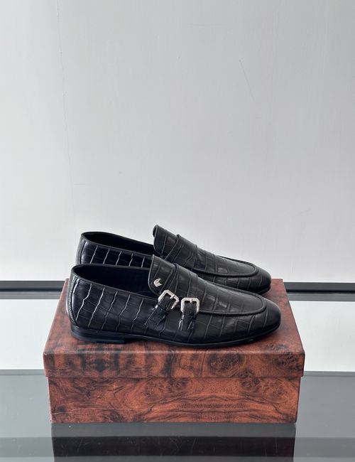 Stefano Ricci Premium Crocodile Pattern Casual Leather Shoes