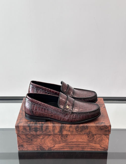 Stefano Ricci Premium Crocodile Pattern Casual Leather Shoes