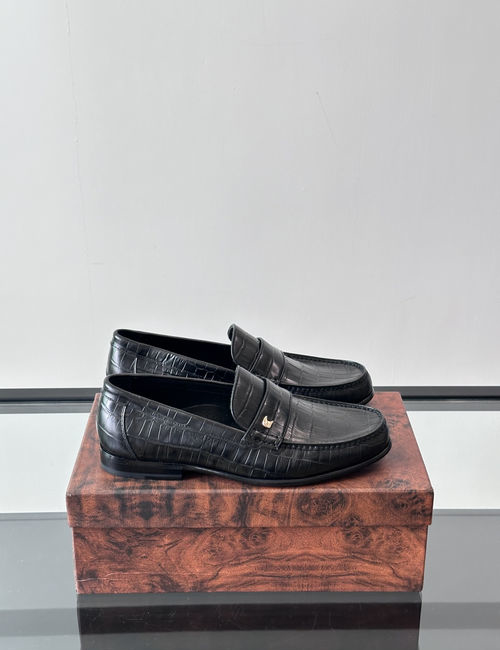 Stefano Ricci Premium Crocodile Pattern Casual Leather Shoes
