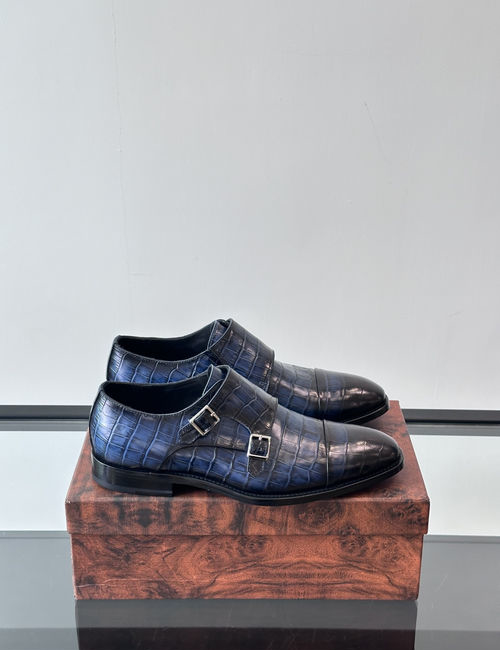 Stefano Ricci Premium Crocodile Pattern Casual Leather Shoes