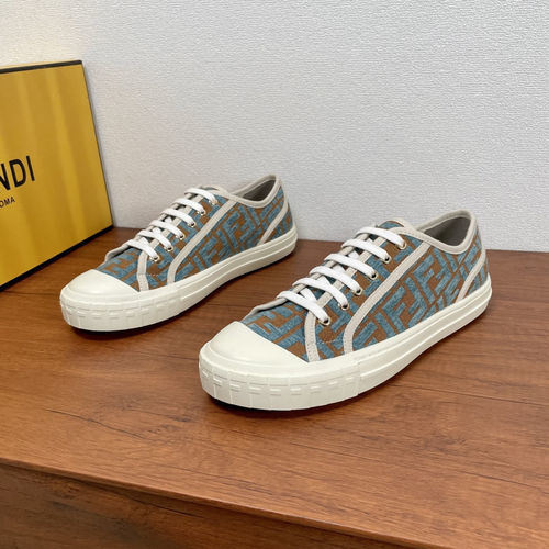 Fendi Domino Embossed Canvas Casual Sneakers