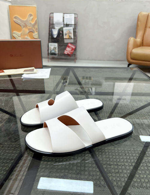 Loro Piana LP Slippers Cowhide Upper Original Sole Comfortable